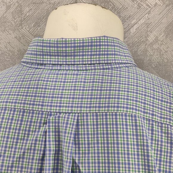 Ralph Lauren Shirt Mens 3XB Green Blue Check Classic Fit Short Sleeve Button - Picture 6 of 10